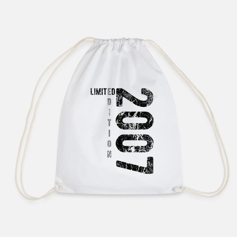 Limited Edition 2007 Birthday Vintage 2007 - Drawstring Bag - white