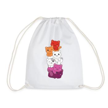 Lesbian Flag Gay Pride LGBTQ Katzen süße Katze - Turnbeutel - Weiß - Vorne
