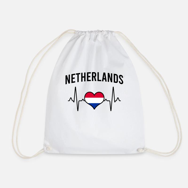 Pays-Bas Heartbeat - Sac de sport léger - blanc