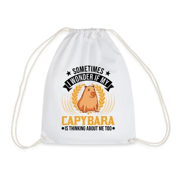 Capybara Wasserschwein Capibara - Drawstring Bag - white - Front