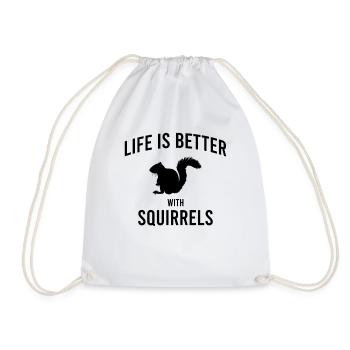 Squirrel Saying - Drawstring Bag - white - Front
