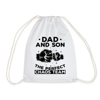 Dad and Son The Perfect Chaos Team Baby - Drawstring Bag - white - Front