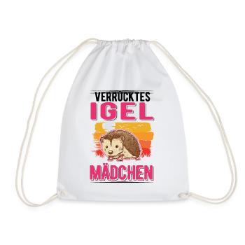 Verrücktes Igel Mädchen Stacheligel - Turnbeutel - Weiß - Vorne