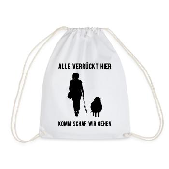 Alle Verrückt Komm Schaf Schäfer Schafe - Turnbeutel - Weiß - Vorne