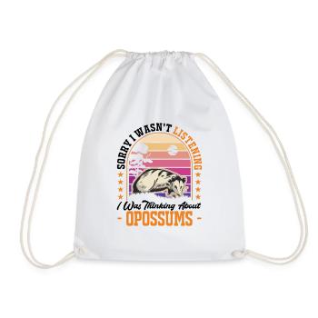 Opossum Gift Possum Pouch Rat - Drawstring Bag - white - Front