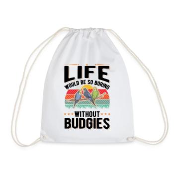 Budgerigar Gift Welli Parakeet - Drawstring Bag - white - Front