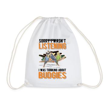Budgerigar Gift Welli Parakeet - Drawstring Bag - white - Front