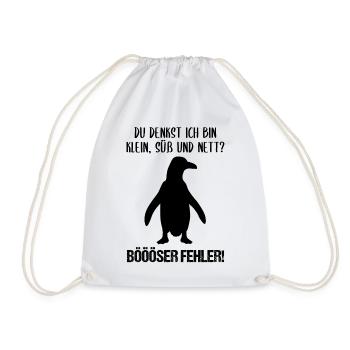 Pinguin Klein Süß Nett Lustiger Spruch Geschenk - Turnbeutel - Weiß - Vorne