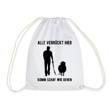 Alle Verrückt Komm Schaf Schäfer Schafe - Turnbeutel - Weiß - Vorne