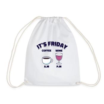 Vendredi Café Vin Boire Caféine Alcool - Sac de sport léger - blanc - Devant