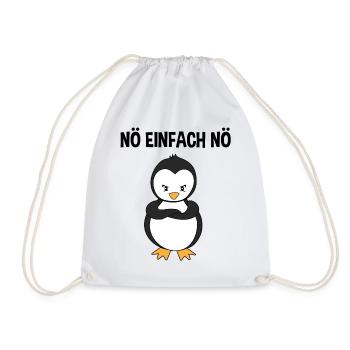 Pinguin Nö Einfach Nö Lustiger Spruch Geschenk - Turnbeutel - Weiß - Vorne