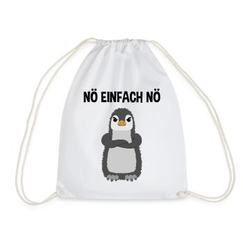 Pinguin Nö Einfach Nö Lustiger Spruch Geschenk - Turnbeutel - Weiß - Vorne