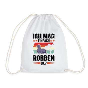 Ich mag einfach Robben Seelöwe - Turnbeutel - Weiß - Vorne
