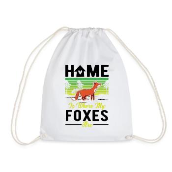 Home is where my Foxes are Fuchs - Drawstring Bag - white - Front