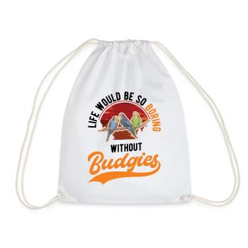 Budgerigar Gift Welli Parakeet - Drawstring Bag - white - Front