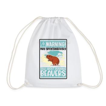 Avertissement May parler spontanément de Castors Castor - Sac de sport léger - blanc - Devant