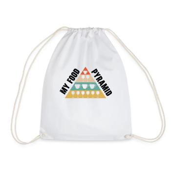 Lebensmittelpyramide Kaffee Wein Trinken - Turnbeutel - Weiß - Vorne