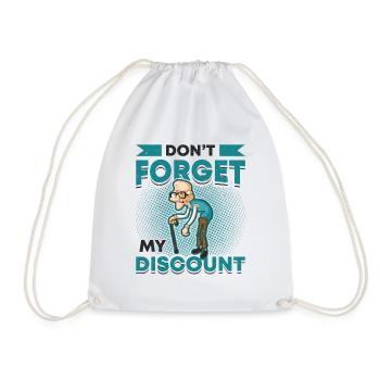 Don't forget my discount. - Drawstring Bag - white - Front