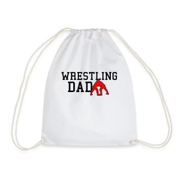 wrestling dad - Drawstring Bag - white - Front