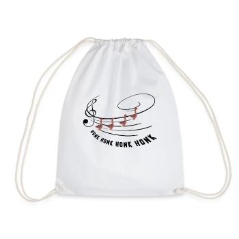 Goose Music Bird Musician Goose Lover - Drawstring Bag - white - Front