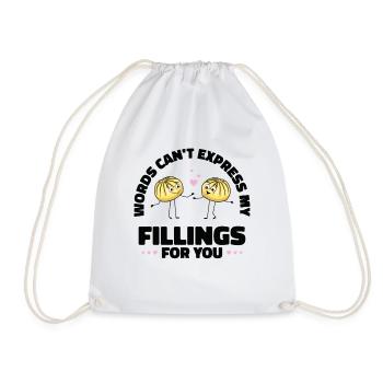Dim Sums Filling Asian Food Chinese Food Fan - Drawstring Bag - white - Front