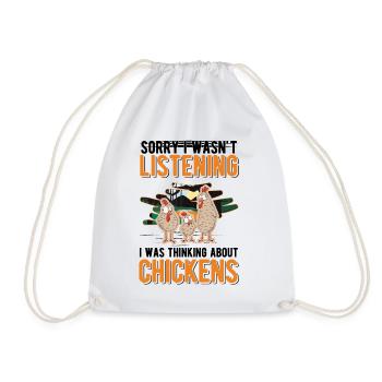 Chicken Gift Chicken Chicken - Drawstring Bag - white - Front