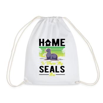 La maison est l’endroit où mes phoques sont des phoques lions de mer - Sac de sport léger - blanc - Devant
