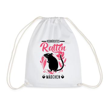 Verrücktes Ratten Mädchen - Turnbeutel - Weiß - Vorne