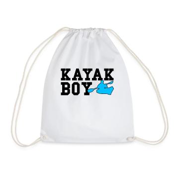 kayak boy - Drawstring Bag - white - Front