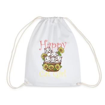 Chat chat heureux Chat Chaton - Sac de sport léger - blanc - Devant