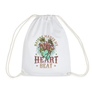 Nature makes my heart beat faster. - Drawstring Bag - white - Front