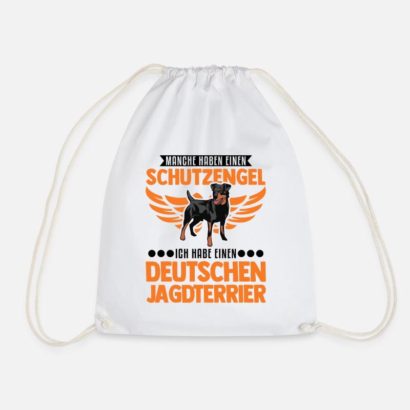 Deutscher Jagdterrier Schutzengel - Turnbeutel - Weiß