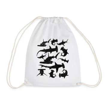 Hammerhead Shark Fish Great White Shark Hammerhead Shark - Drawstring Bag - white - Front