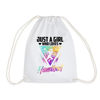 Girl who loves handball player sports game - Drawstring Bag - white - Front