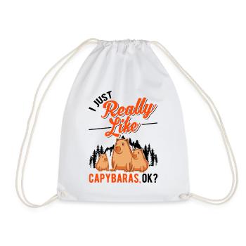 Capybara Gift Capybara Capibara - Drawstring Bag - white - Front