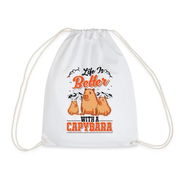 La vie est meilleure avec un Capybara Wasserschwein - Sac de sport léger - blanc - Devant