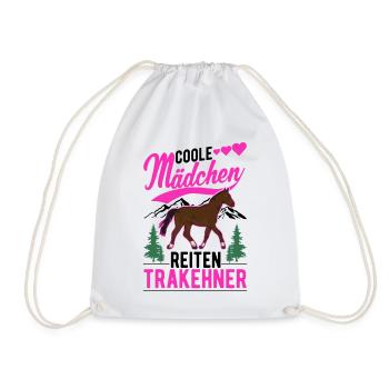 Coole Mädchen reiten Trakehner - Turnbeutel - Weiß - Vorne