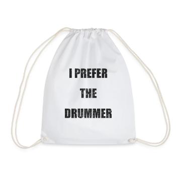 Band Groupie Concert Festival Drummer Drummer - Drawstring Bag - white - Front