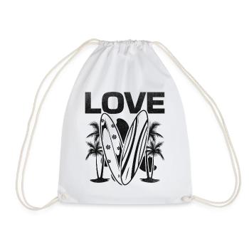 Surfboard Surfer Surfing Water Surfing Love - Drawstring Bag - white - Front