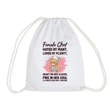 Female Chef Cooking Meals Food Lover - Drawstring Bag - white - Front