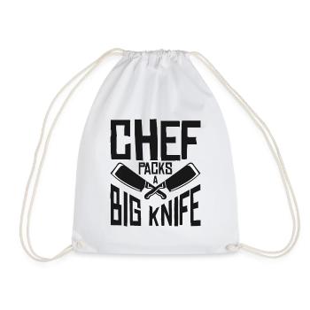 Chef Grand Couteau Coupant des repas de cuisson - Sac de sport léger - blanc - Devant