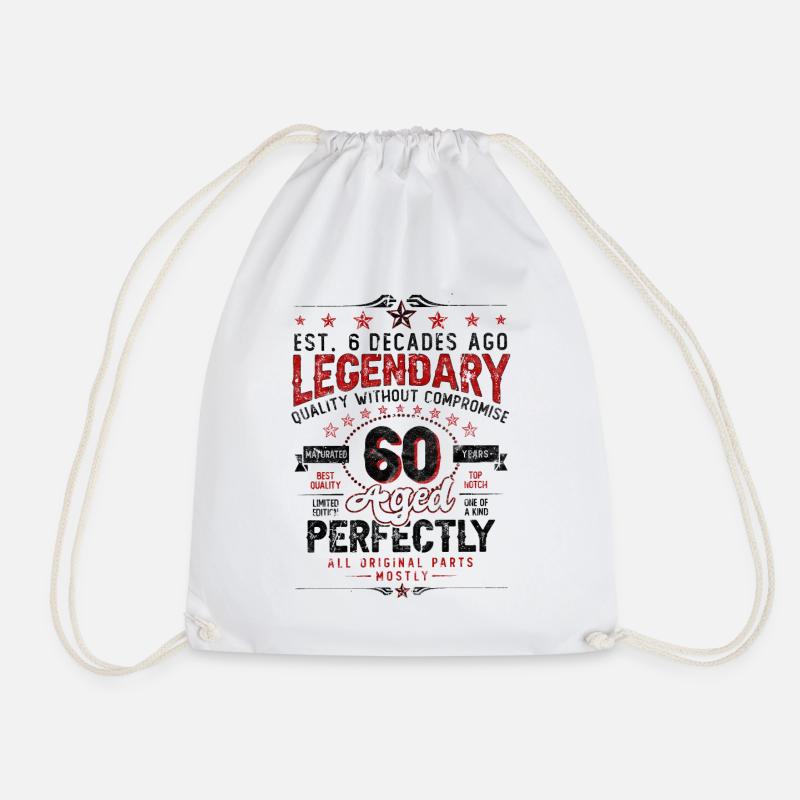 Vintage Legendary - Aged perfectly 60th birthday - Drawstring Bag - white