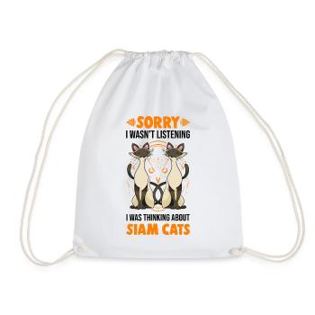 Siamkatze Geschenk Siam Cat Siamesische Katze - Turnbeutel - Weiß - Vorne