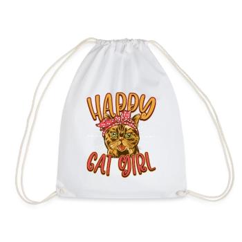 Chat chat heureux Chat Chaton - Sac de sport léger - blanc - Devant