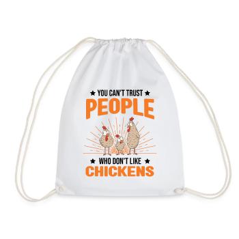 Chicken Saying Chicken Farmer Chicken Chicken - Drawstring Bag - white - Front