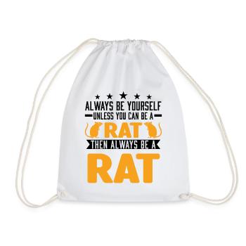 Rat Domestic Rat Rat Owner - Drawstring Bag - white - Front