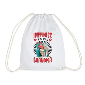 Happiness Is Being A Grandma Pregnancy Announcement - Drawstring Bag - white - Front