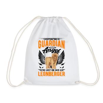 Leonberger Guardian Angel - Drawstring Bag - white - Front