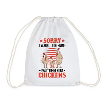 Chicken Gift Chicken Chicken Chicken - Drawstring Bag - white - Front