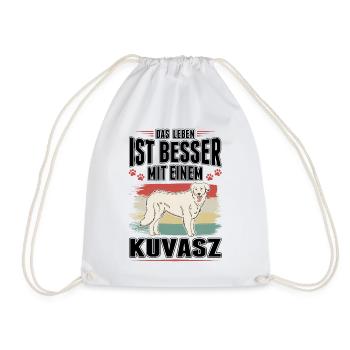Das Leben ist besser mit einem Kuvasz - Turnbeutel - Weiß - Vorne